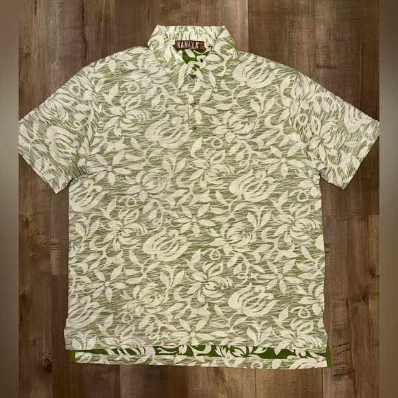 Kahala 1936 Men’s XL Green Floral Polo 100% Cotton - Picture 1 of 6